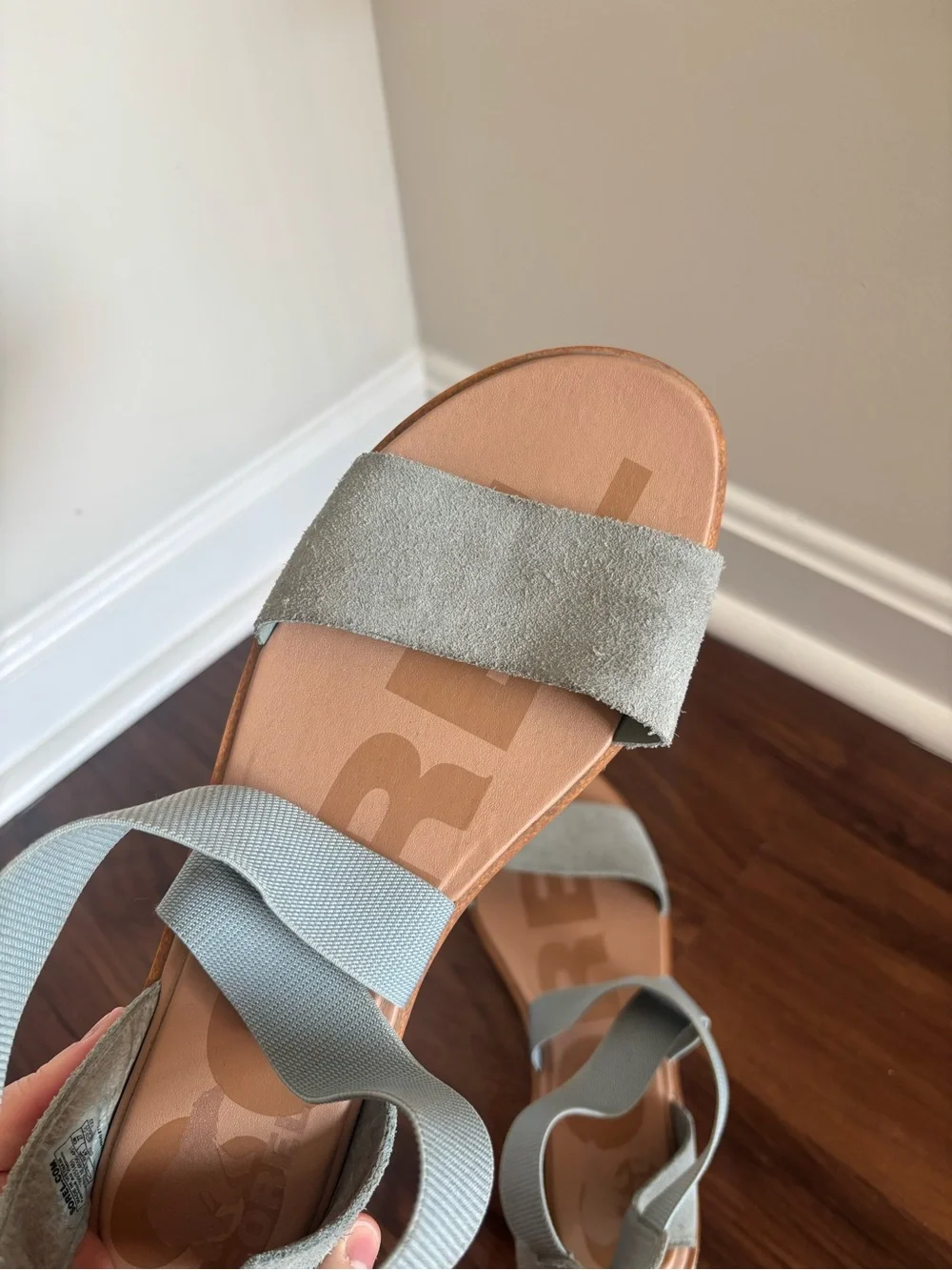 Sorel Ella Light Blue Suede Strappy Sandals Size 10